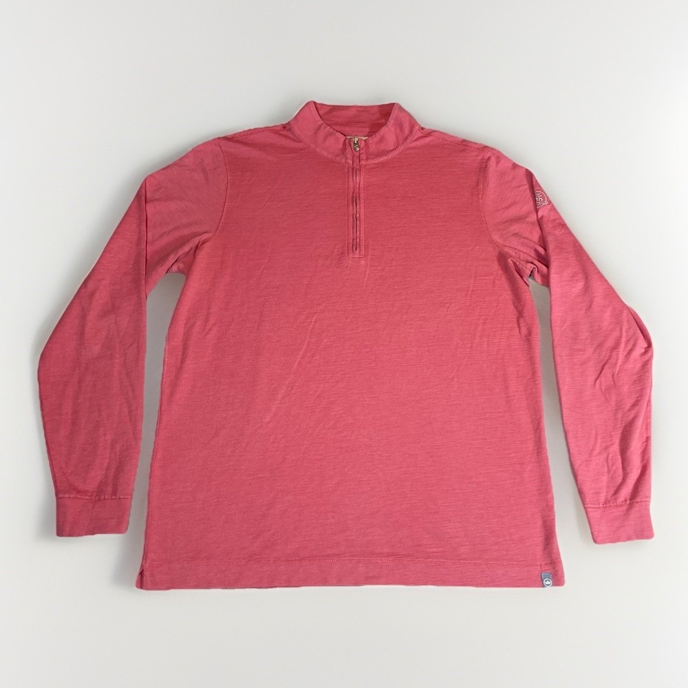 Peter Millar Crown Comfort 1/4 Zip Pullover Mens Medium‎ Red Logo